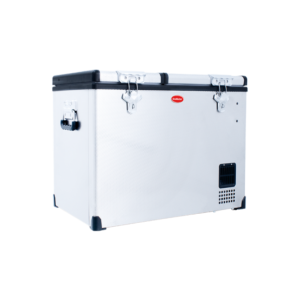SnoMaster - 56L Dual Compartment Portable Fridge/Freezer AC/DC - Stainless Steel