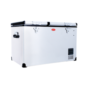 SnoMaster - 66L Dual Compartment Portable Fridge/Freezer AC/DC - Stainless Steel