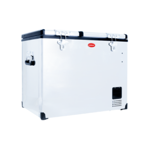 SnoMaster - 72L Dual Compartment Portable Fridge/Freezer AC/DC - Stainless Steel